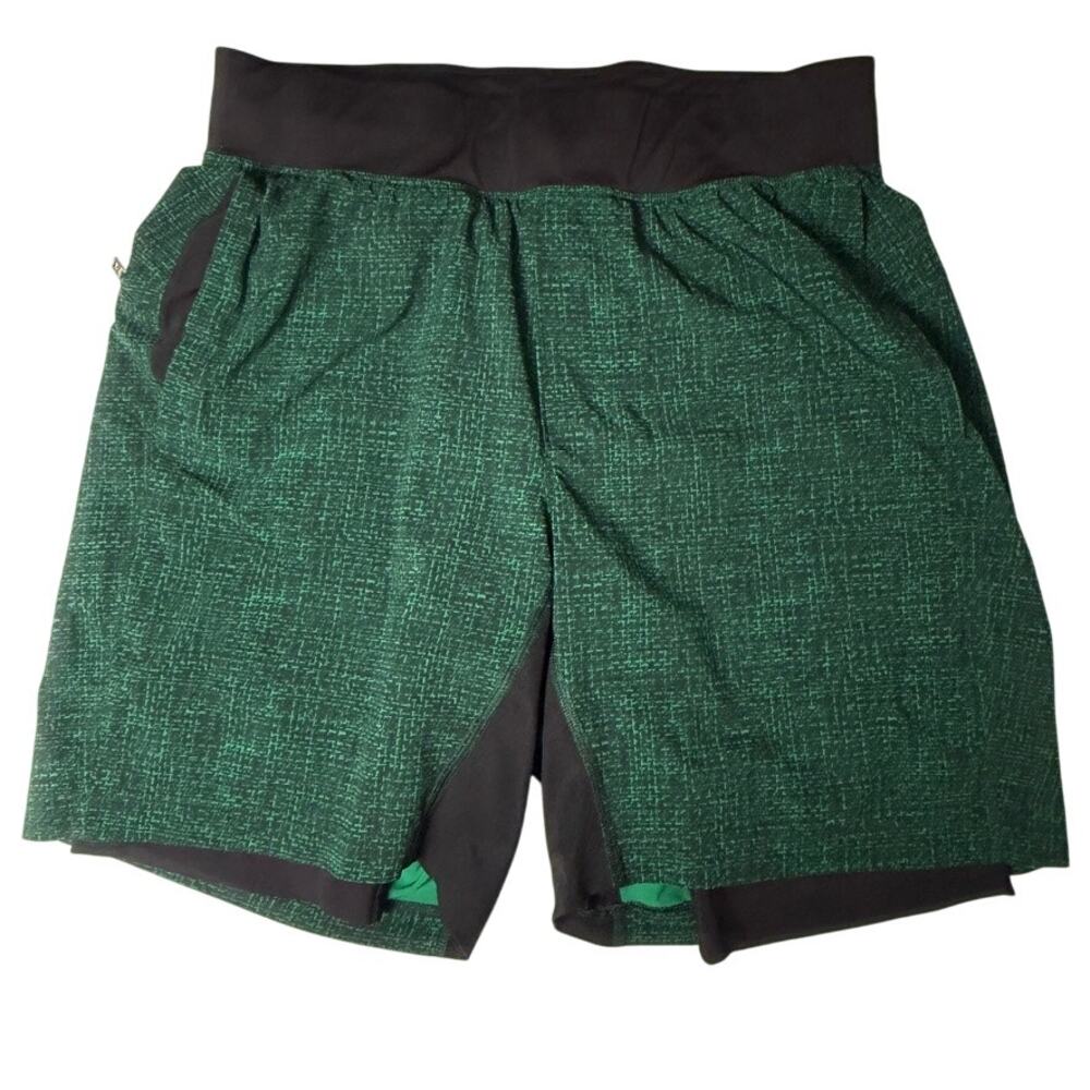 Lululemon T.H.E. Shorts Wire Weave Classic Green Defender Lined Men's S 9"